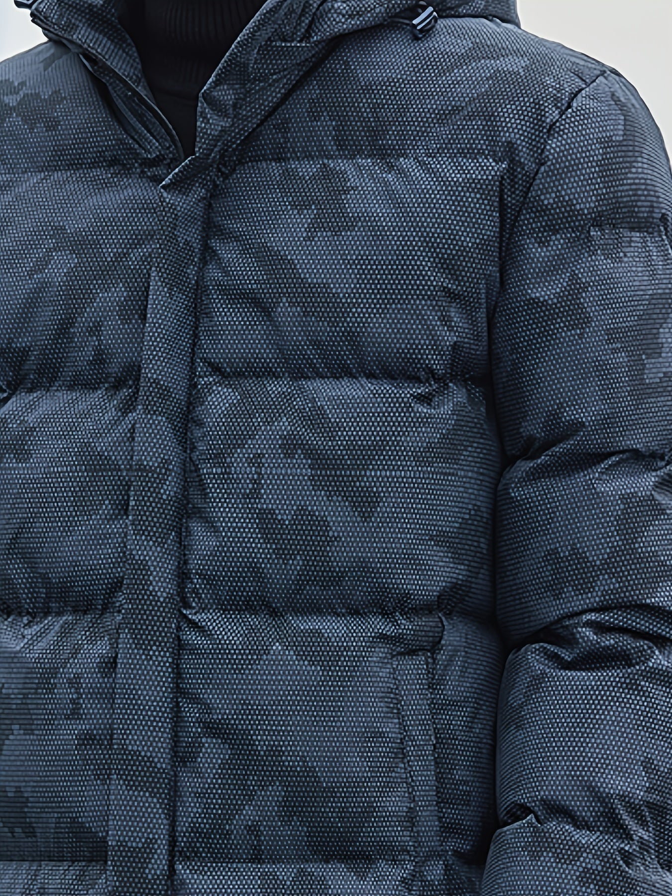 Warme Pufferjacke mit Reißverschluss und Stehkragen