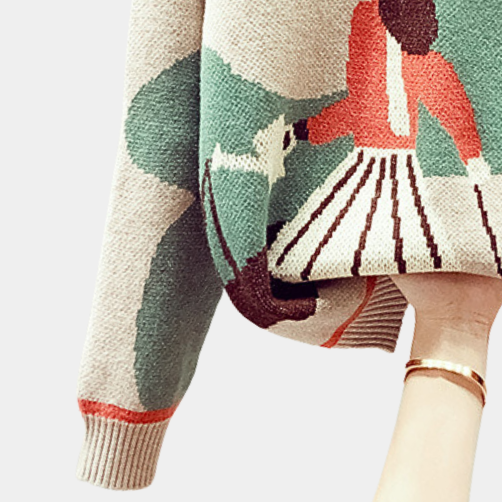 Warmer Damenpullover mit Muster