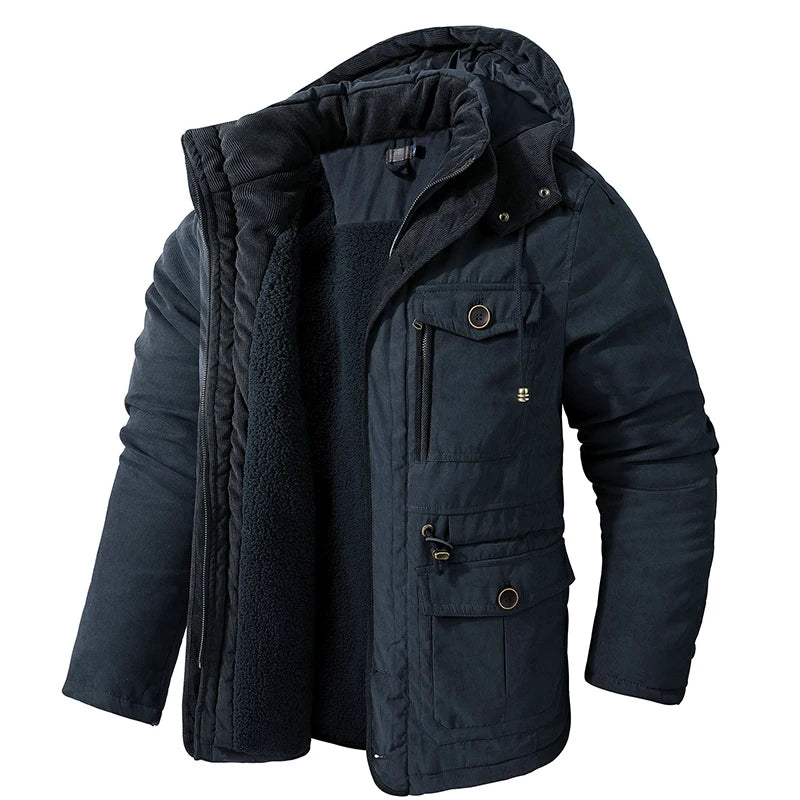 Warmer Herren Parka mit Kapuze