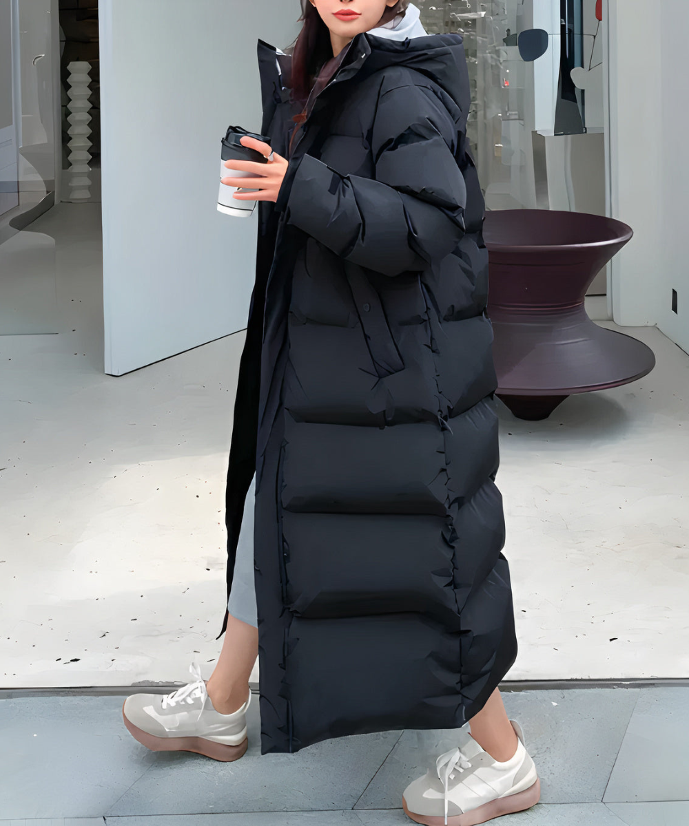 Wasser- und winddichte lange Winterjacke