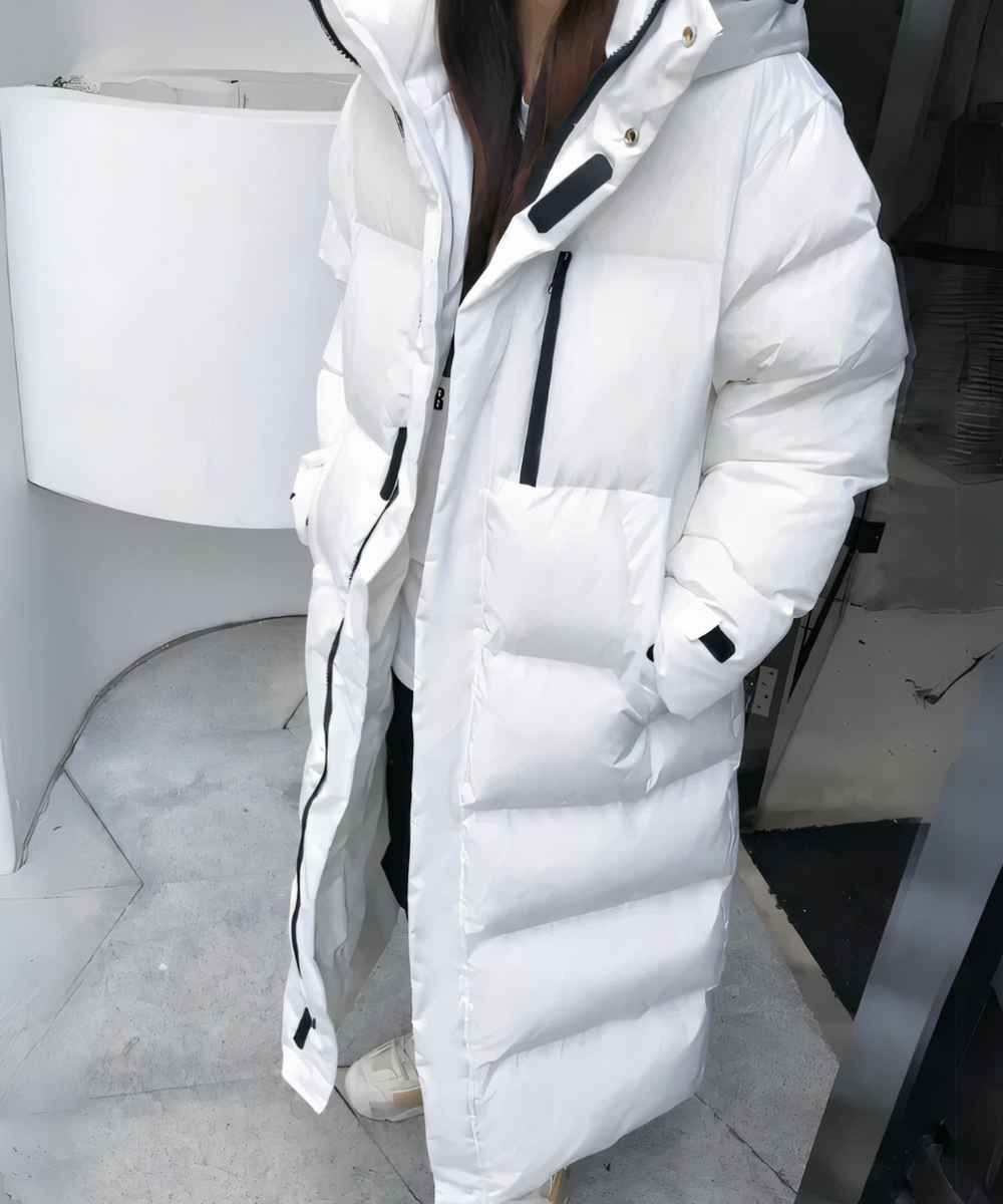 Wasser- und winddichte lange Winterjacke