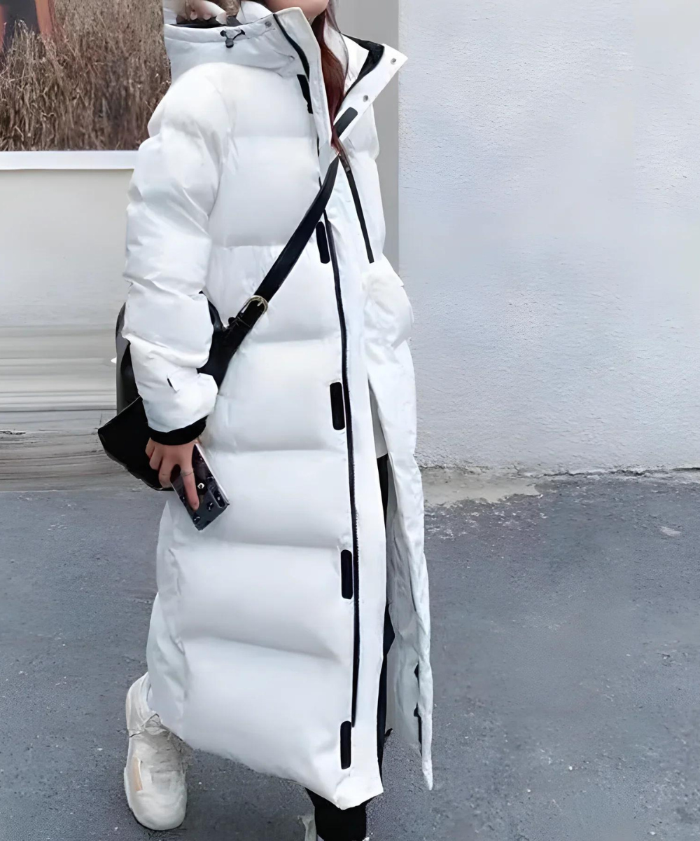 Wasser- und winddichte lange Winterjacke