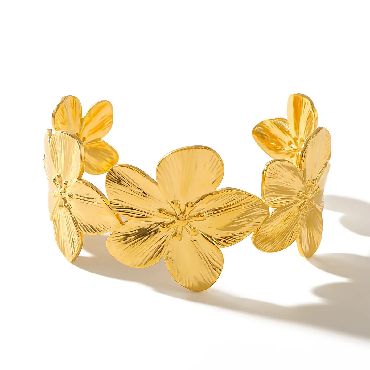 Wasserfestes Damenarmband aus Edelstahl mit Elegantem Blumenmotiv