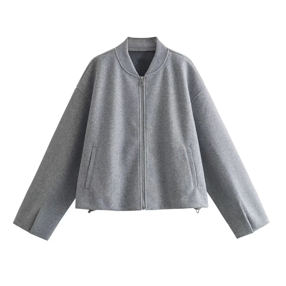 Weiche Damenjacke mit Stehkragen