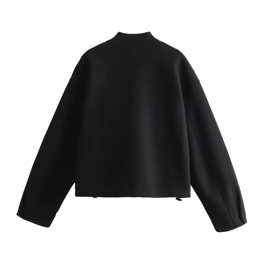 Weiche Damenjacke mit Stehkragen