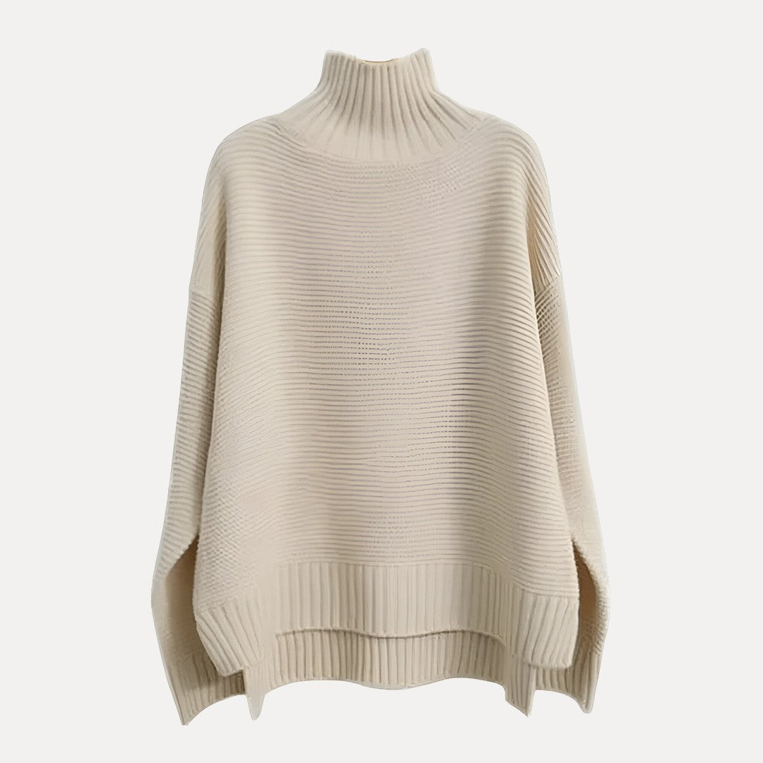 Weicher Wollpullover mit Stehkragen
