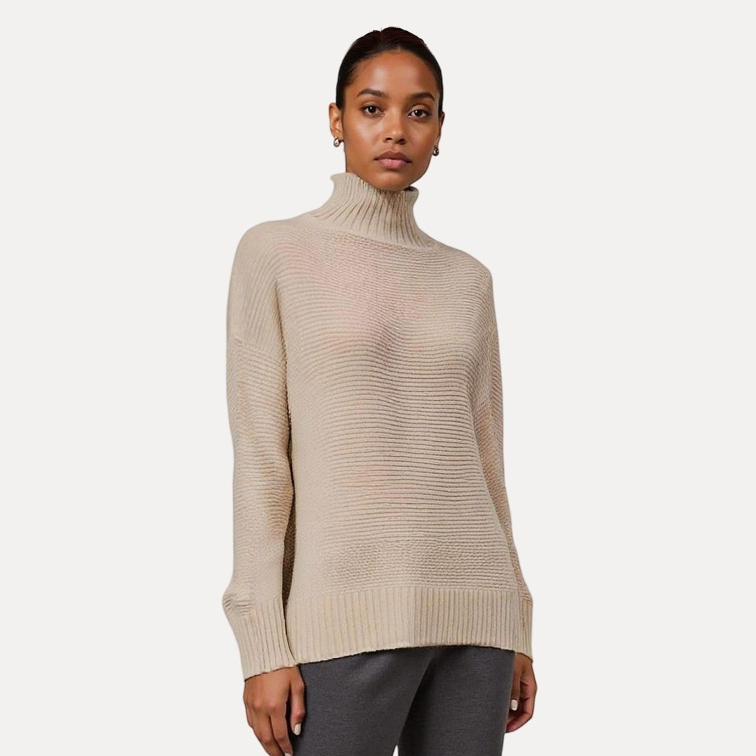 Weicher Wollpullover mit Stehkragen