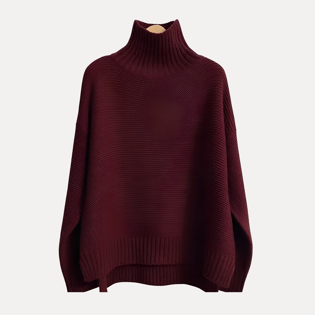 Weicher Wollpullover mit Stehkragen