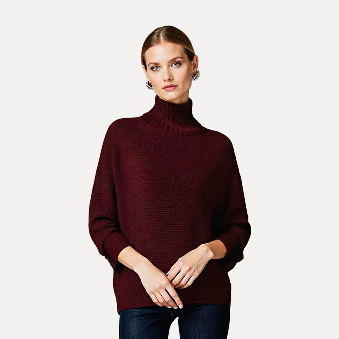 Weicher Wollpullover mit Stehkragen