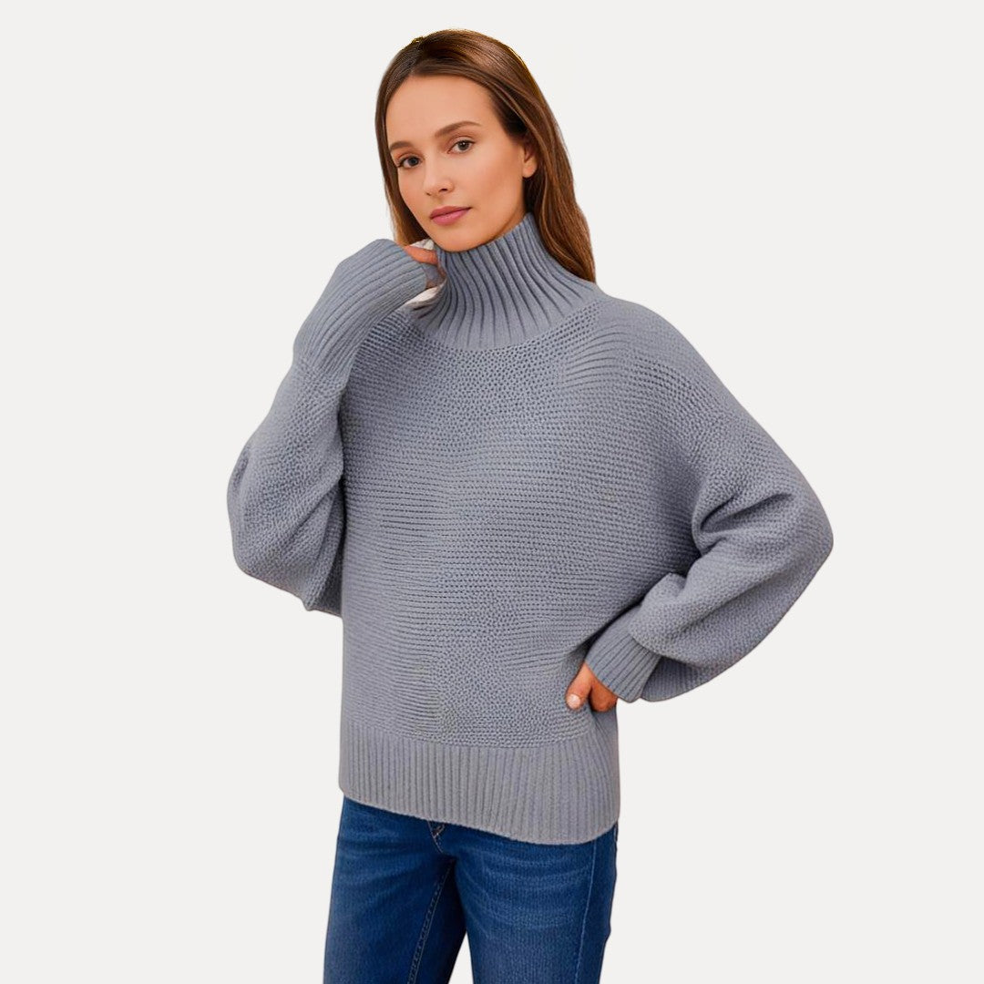 Weicher Wollpullover mit Stehkragen