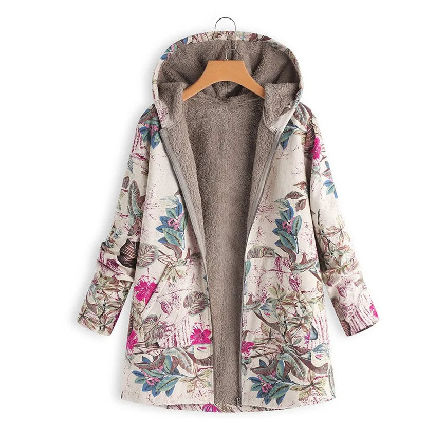 Damen Fleecejacke mit Kapuze