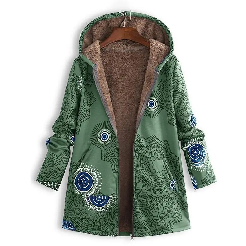 Damen Fleecejacke mit Kapuze
