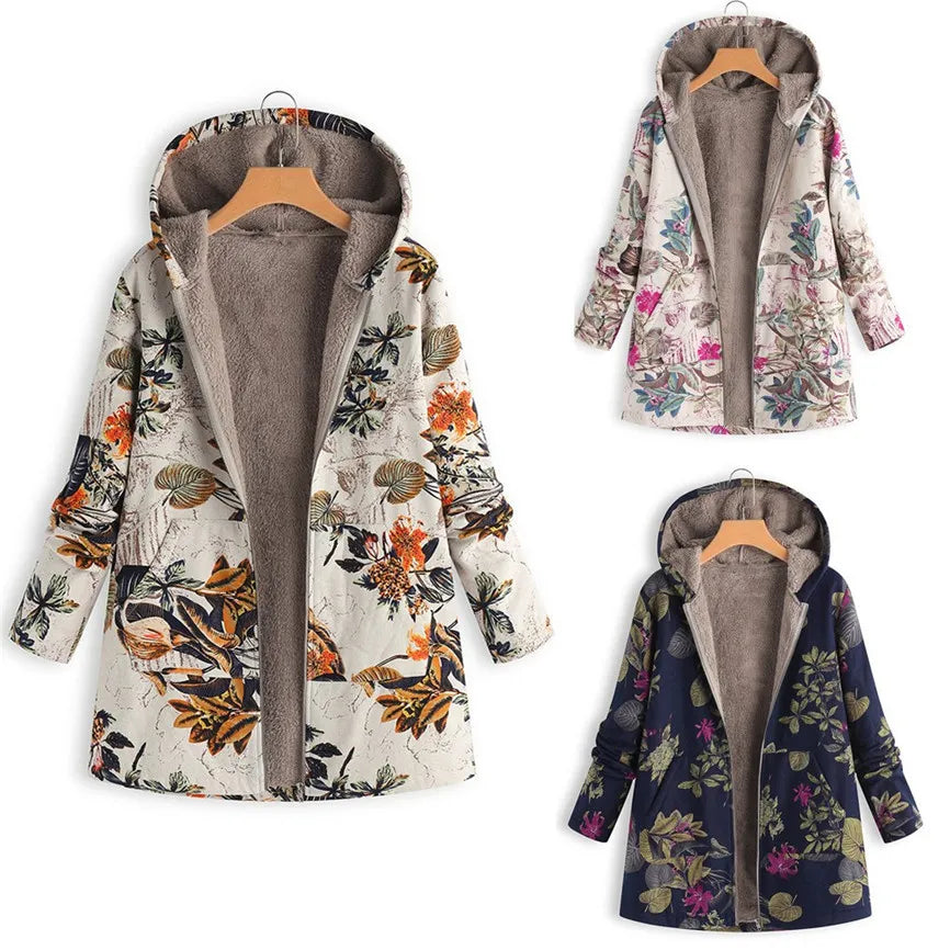 Damen Fleecejacke mit Kapuze