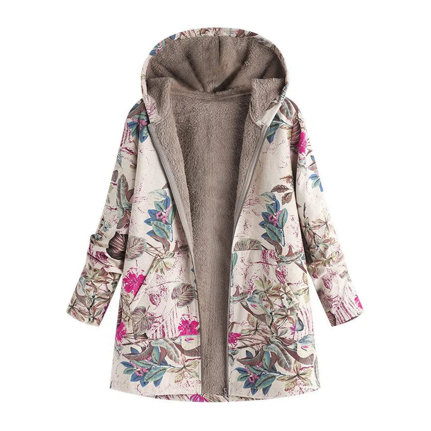 Damen Fleecejacke mit Kapuze