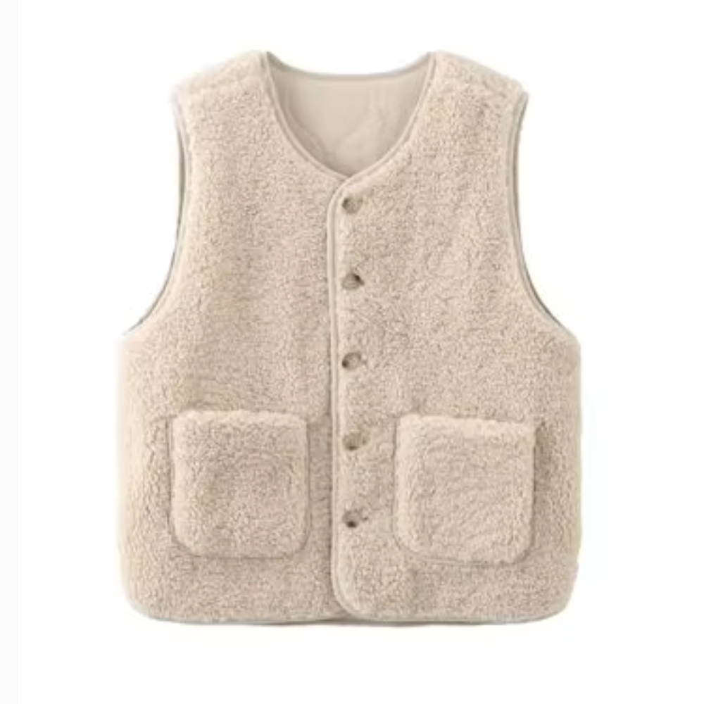 Wende-Weste mit Knöpfen aus Fleece