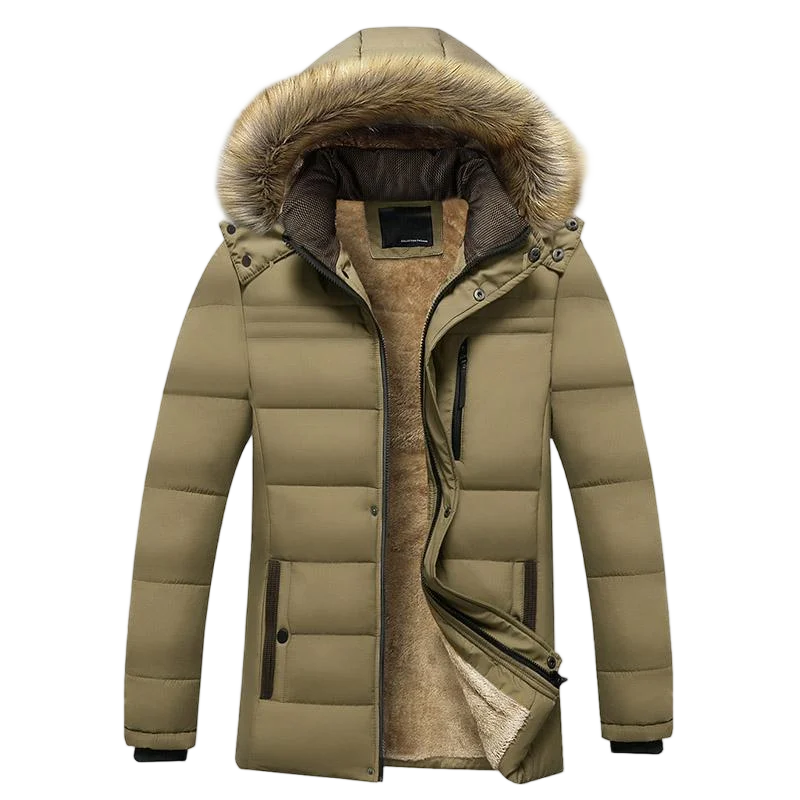Winddichte Fleecejacke Herren mit Abnehmbarem Hut