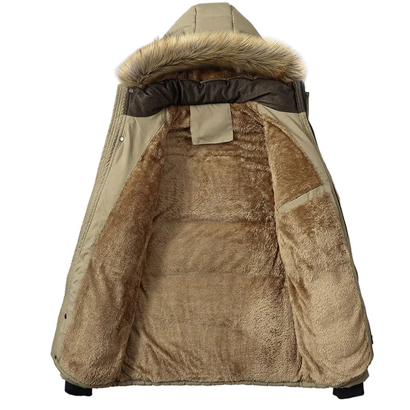 Winddichte Fleecejacke Herren mit Abnehmbarem Hut