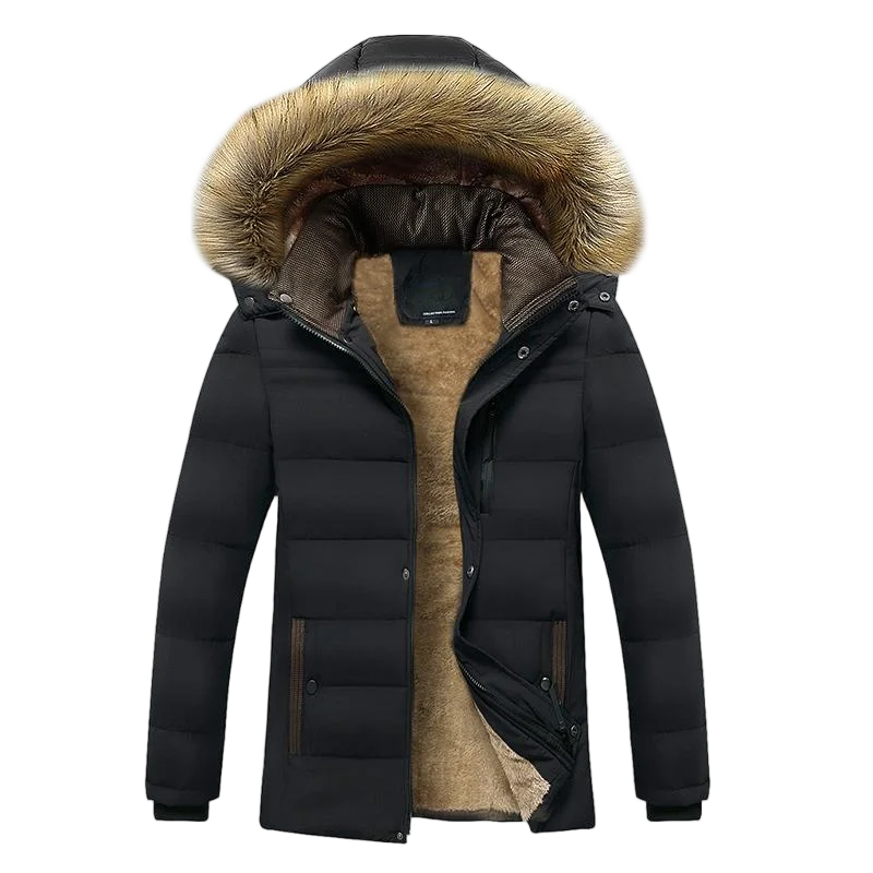 Winddichte Fleecejacke Herren mit Abnehmbarem Hut