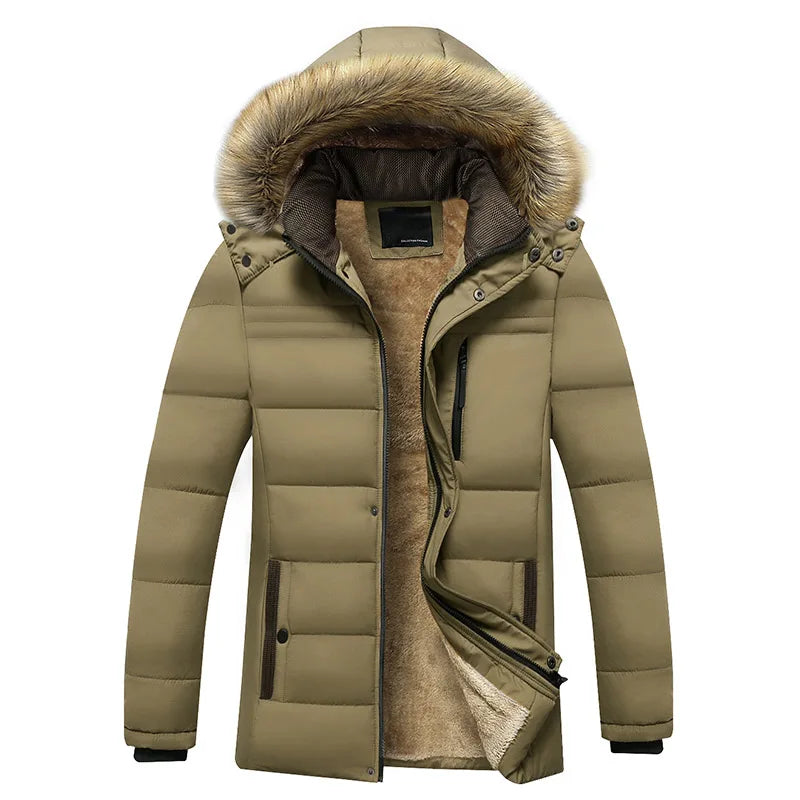 Winddichte Fleecejacke Herren mit Abnehmbarem Hut