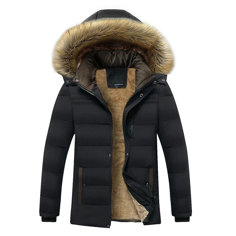 Winddichte Fleecejacke Herren mit Abnehmbarem Hut