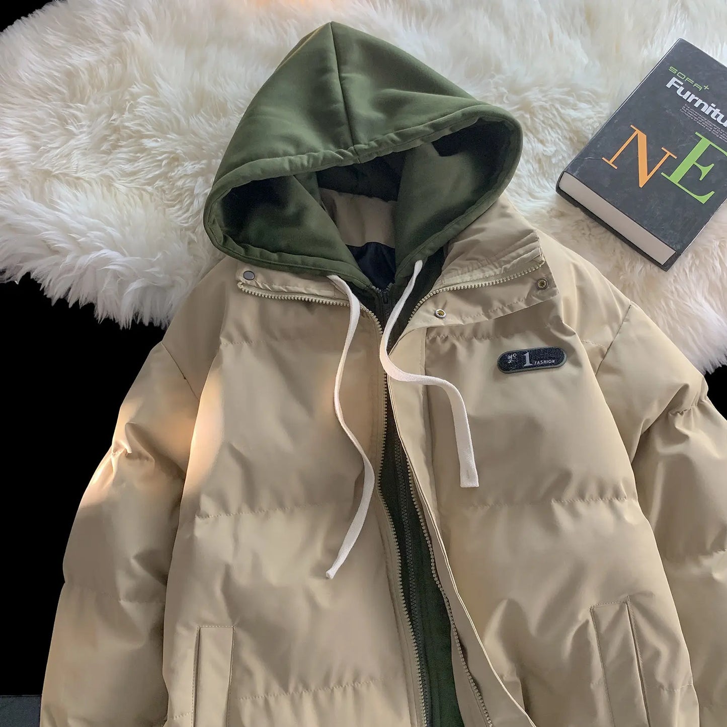 Winter Mantel Unisex mit Kapuze