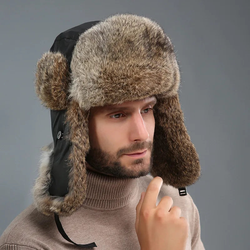 Wintermütze für Herren mit Ohrenklappen