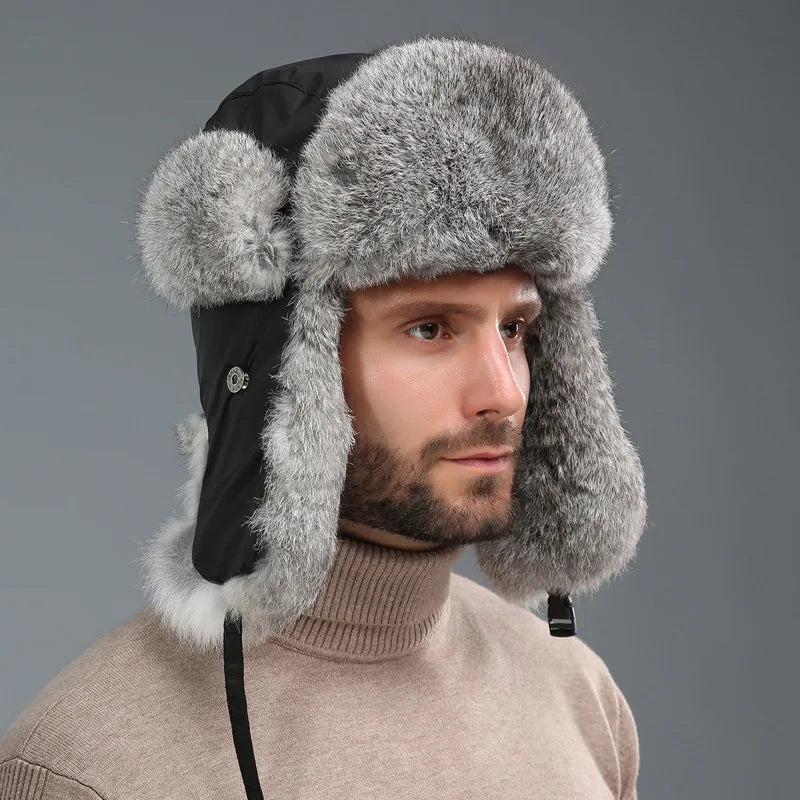 Wintermütze für Herren mit Ohrenklappen