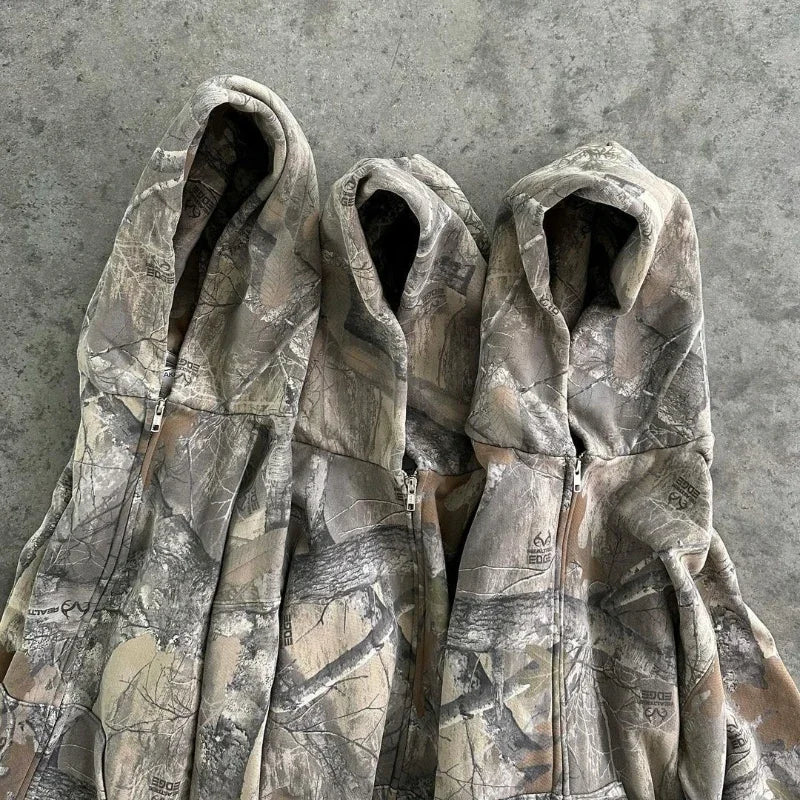Y2K Retro Unisex Hoodie mit Camouflage-Muster