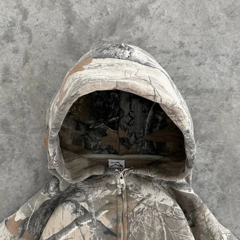 Y2K Retro Unisex Hoodie mit Camouflage-Muster