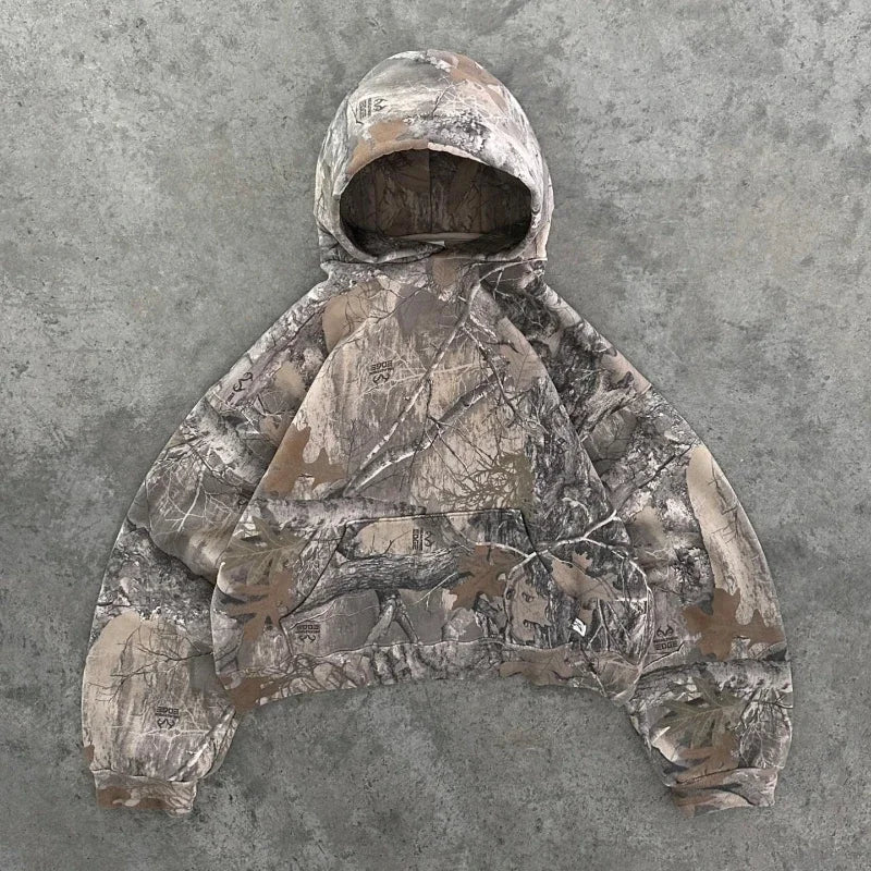 Y2K Retro Unisex Hoodie mit Camouflage-Muster