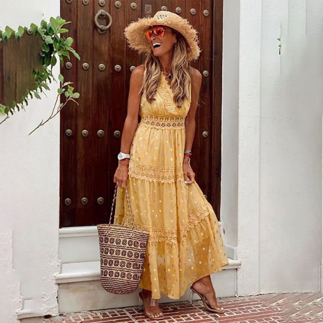 Beatrix | Damen Boho-Kleid aus Baumwolle für Sommerveranstaltungen