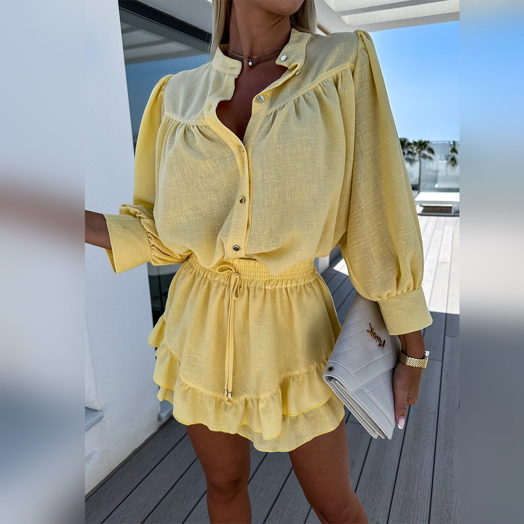Variant image for Damen Set Bluse und Rock Bunt Größe M Polyester-21