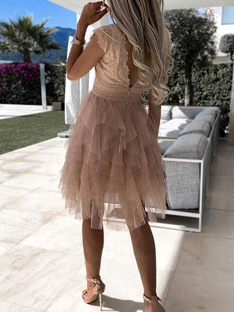 Lela | Elegant cocktailklänning för bröllop i chiffong för damer