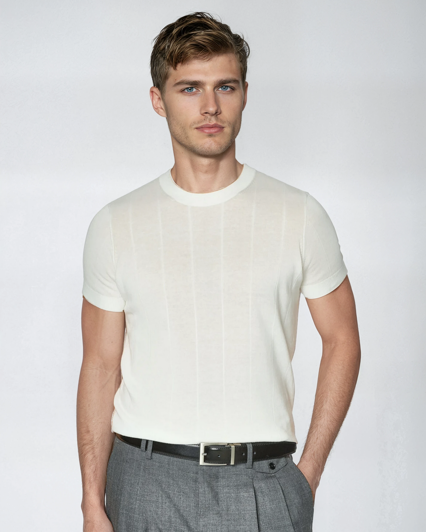Zeitloses Herren T-Shirt mit Rippstruktur