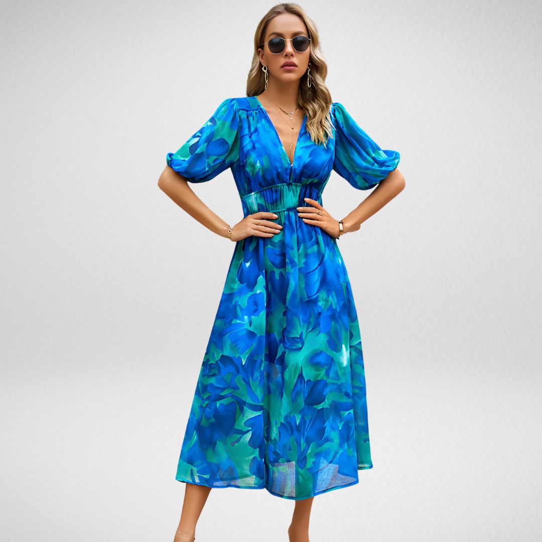 Variant image for Ada | Elegantes Maxikleid mit V-Ausschnitt für Frauen, Sommer Kleid Lang-9