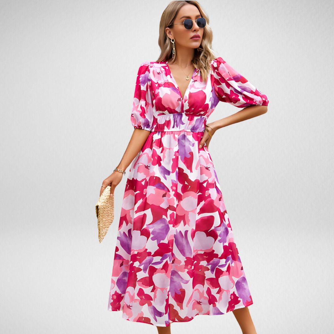 Variant image for Ada | Elegantes Maxikleid mit V-Ausschnitt für Frauen, Sommer Kleid Lang-21