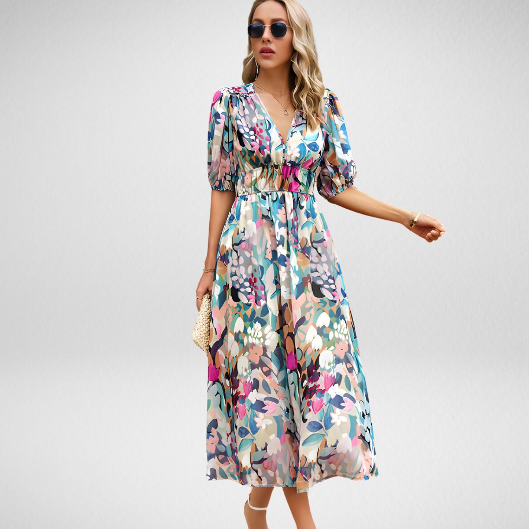 Variant image for Ada | Elegantes Maxikleid mit V-Ausschnitt für Frauen, Sommer Kleid Lang-17