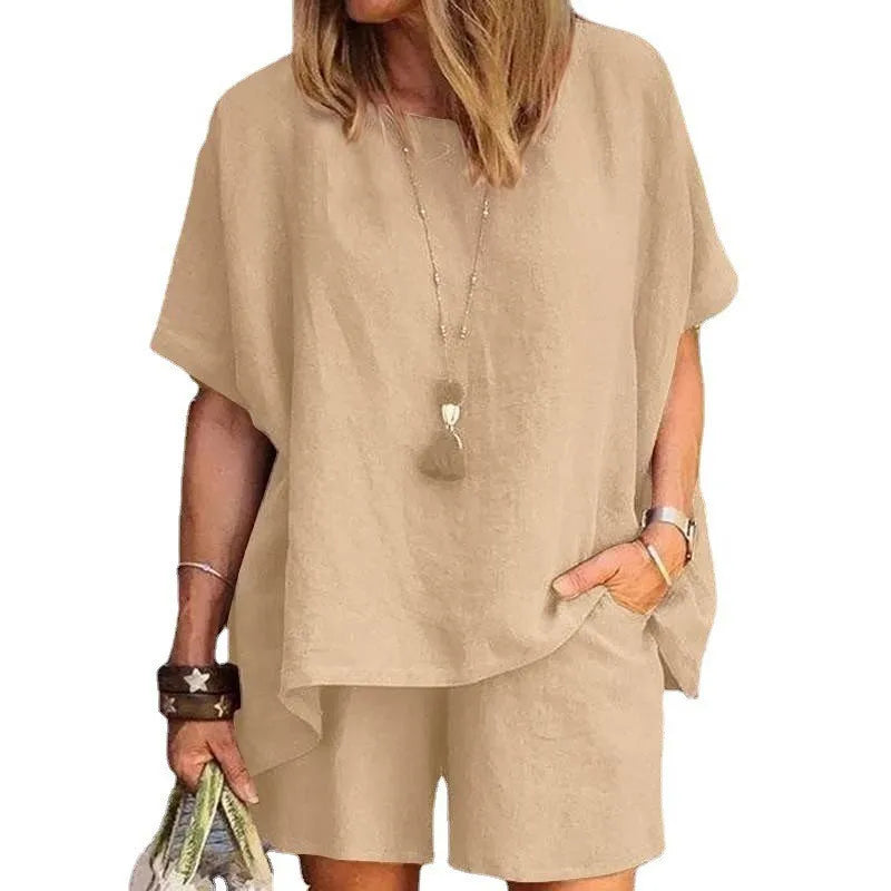 Zweiteiliges Damen Leinen Set