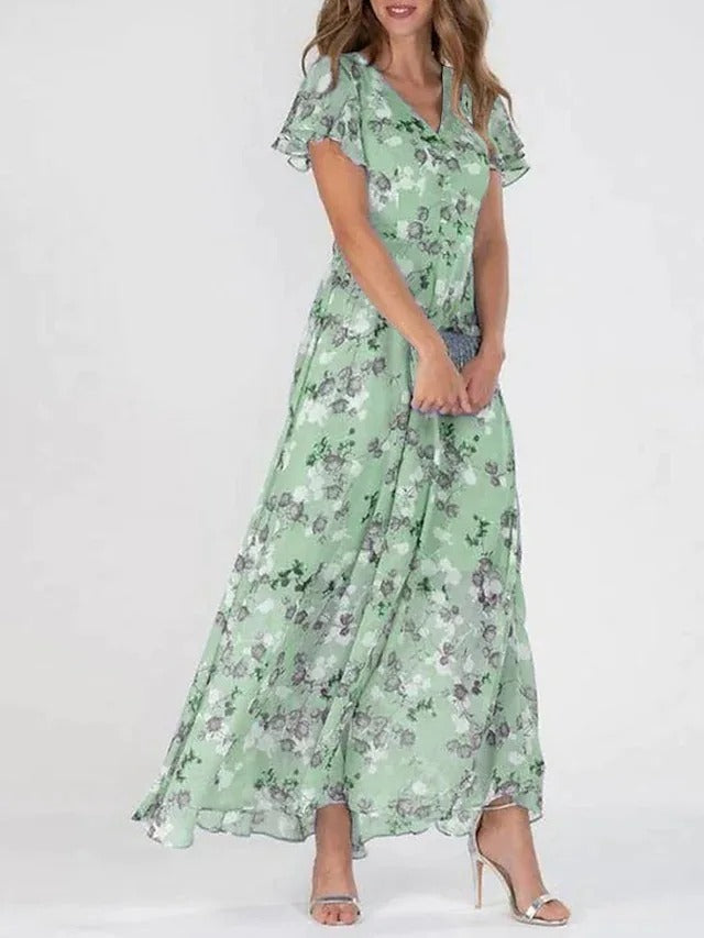 Variant image for Liselotte | Elegantes Maxi Kleid Lang mit Blumenmuster für Frauen-7