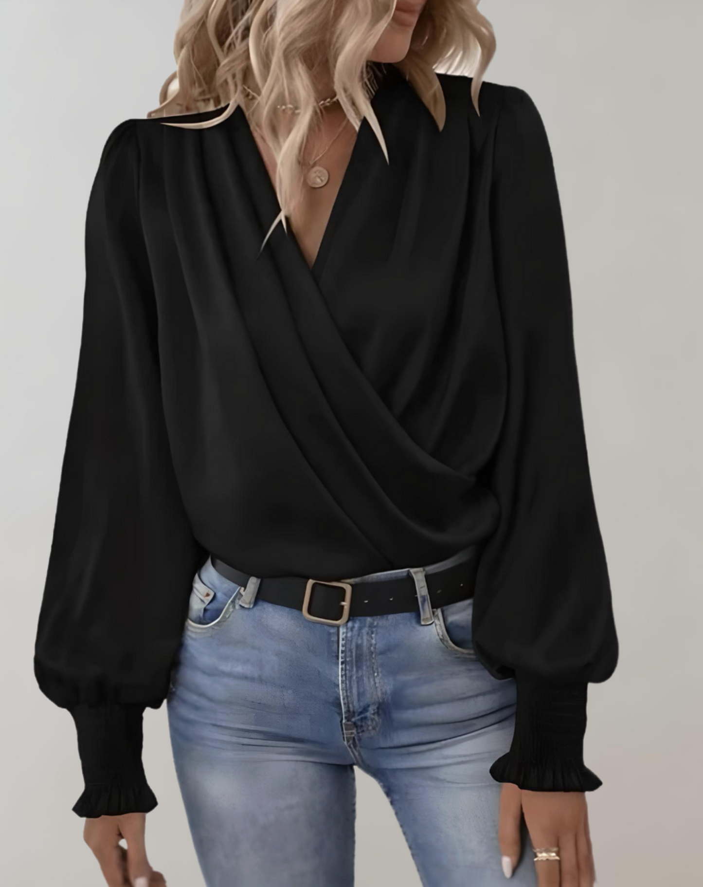 Variant image for Beatrix | Elegante Bluse Damen mit V-Ausschnitt für verschiedene Anlässe-5