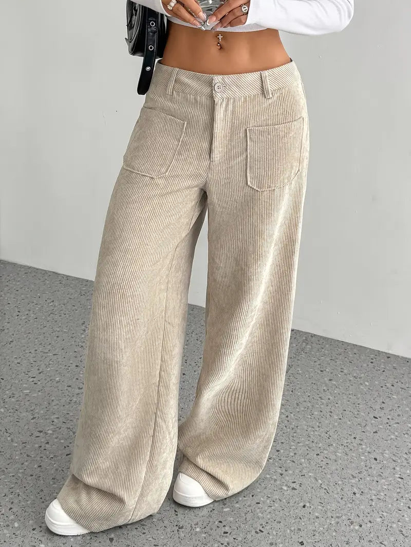 Lola | Pantaloni larghi in velluto a coste da donna in misto cotone