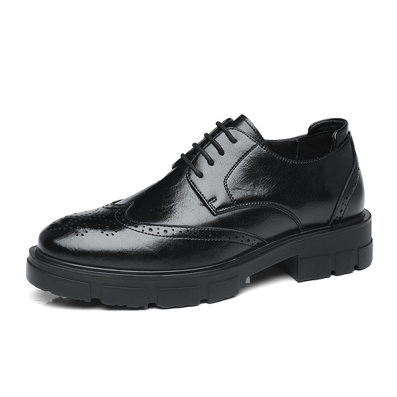 Schwarze Leder-Brogues für Herren
