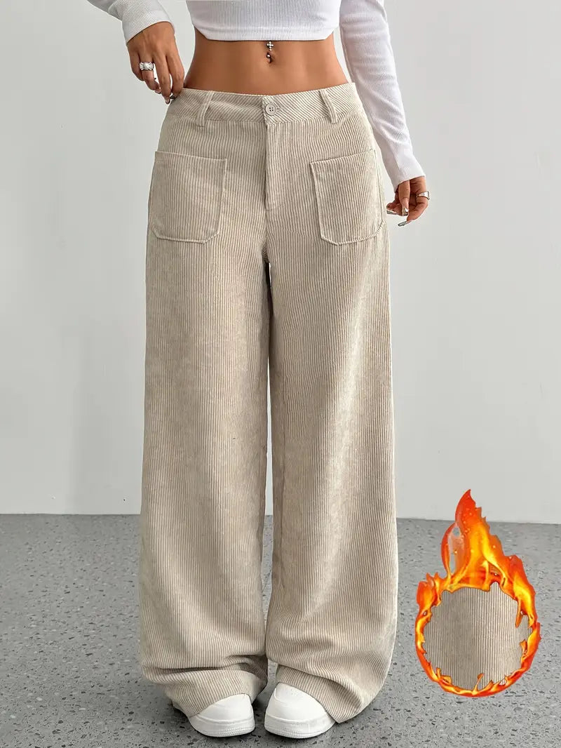 Lola | Pantaloni larghi in velluto a coste da donna in misto cotone