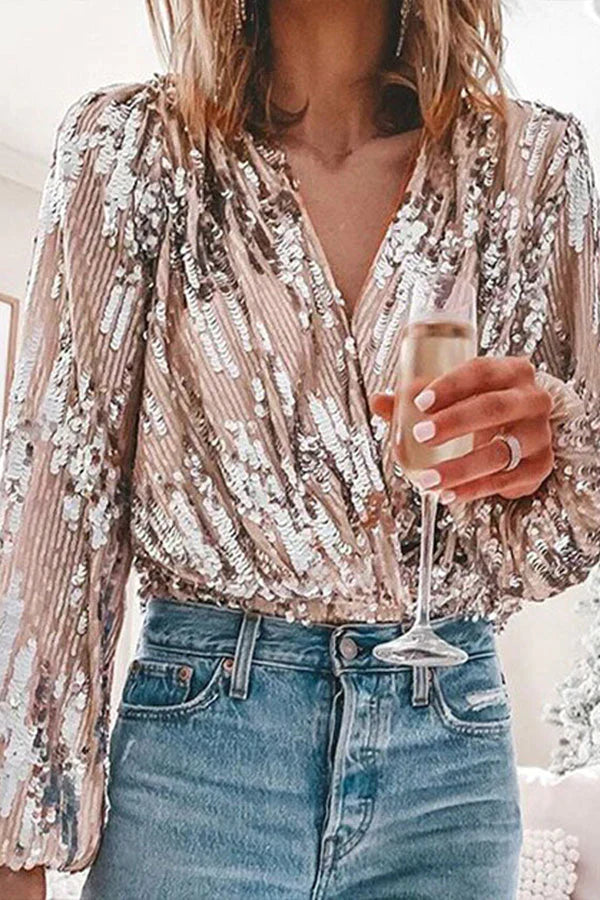 Beatrix | Elegante Bluse für Damen mit V-Ausschnitt und langen Ärmeln