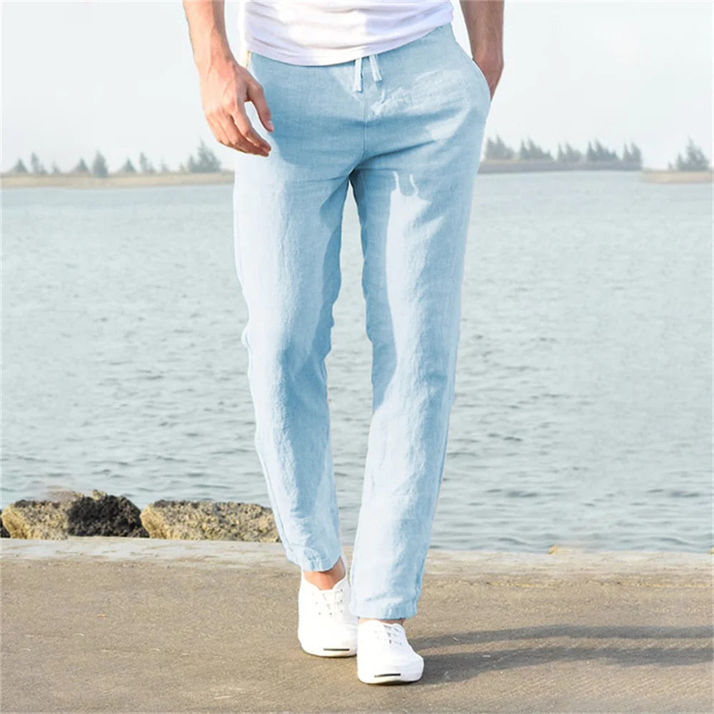 Variant image for Max | Herren Leinenhose mit Kordelzug für Bequemlichkeit und Stil-16