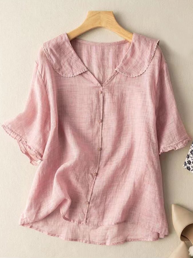 Variant image for Beatrix | Elegante Bluse Damen mit Rüschenkragen und Button-Down-Design-9