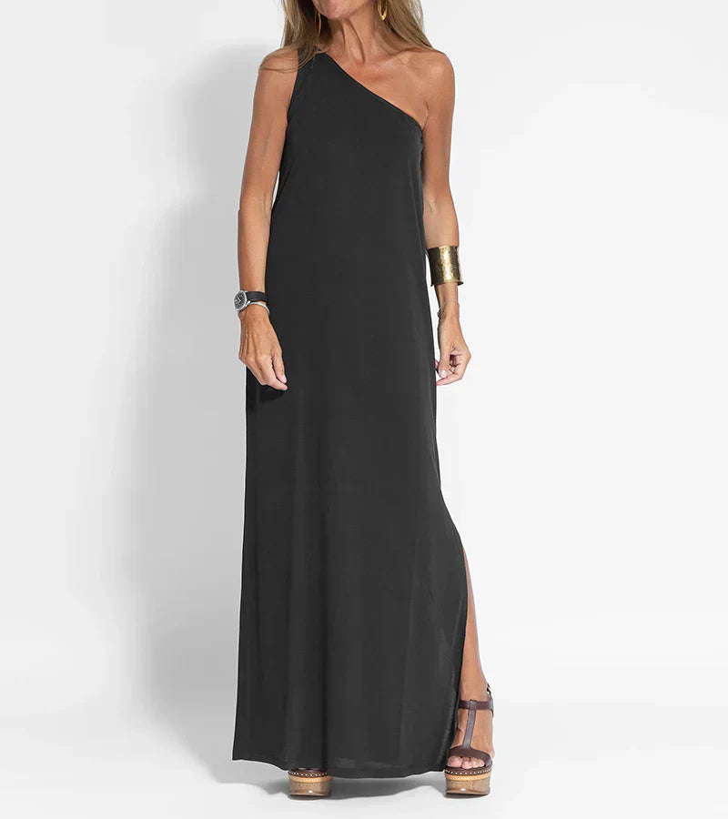 Variant image for Beatrix | Elegantes Maxikleid mit Asymmetrischem Ausschnitt für Frauen-1