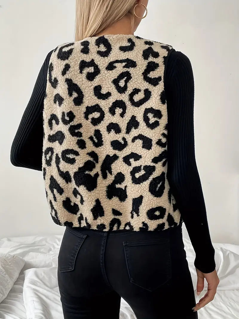 Clara | Elegante Weste mit Leopardenmuster für Damen