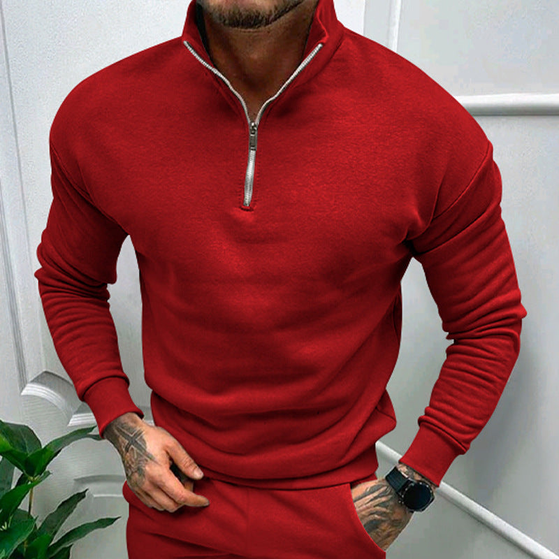 Herren Pullover mit Halb-Zip Stehkragen 4