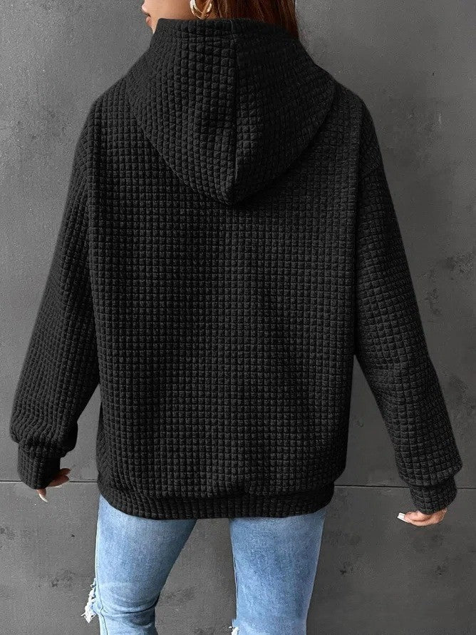 Damen Hoodie mit Kapuze und Kängurutasche 2